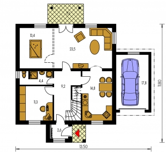 Mirror image | Floor plan of ground floor - PREMIER 190